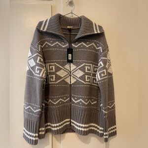 Magaschoni Zip-Up Sweater (Similar to Reformation Mariposa Sweater)